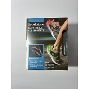 Brookstone Shoe Clip LED Lights Set of 2 Securely Hooks Onto Shoes Green & Red